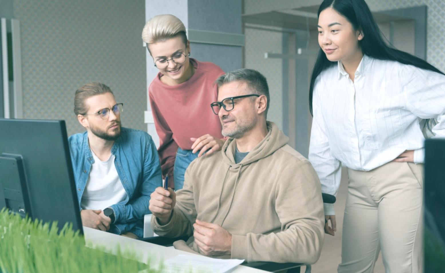 Workshop participants practising group dynamics exercises